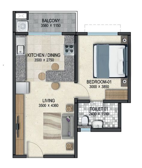 1 Bhk Plan Layout Apartment, 1bhk Floor Plan, 1bhk Apartment, 2bhk Flat Interior Design, Small Apartment Floor Plans, Flat Plan, Flat Interior Design, Duplex Floor Plans, Flat Layout