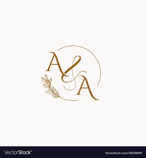 Aa Monogram Logo Design, Initial Design Ideas, A And S Wedding Logo, Wedding Logo Aa, Aa Design Logo, Wedding Logos Monogram, Aa Monogram Wedding, A A Wedding Logo, Monogram For Wedding Initials