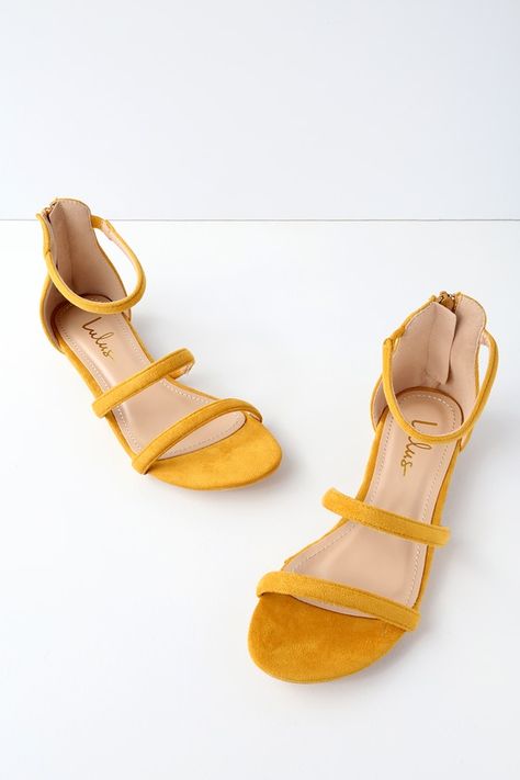 Mustard Shoes, Gold Flat Sandals, Womens Trendy Dresses, Yellow Sandals, Suede Slides, Minimalist Shoes, Slingback Flats, Sandal Heels, Suede Flats