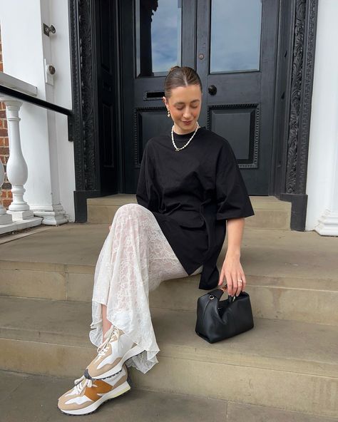 Am I a cool @pinterestuk girlie now?📍 Obsessed with this lace maxi skirt and oversized tee combo with my favourite @newbalance - contains PR Comment SHOP below to receive a DM with the link to shop this post on my @shop.ltk ⬇ https://liketk.it/4KyaV #minimalstyle #neutralstyle #laceskirt #oversizedtshirt #coolgirlstyle #streetstyleinspiration #cleangirlaesthetic Lace Maxi Skirt, Maxi Lace Skirt, Cool Girl Style, Neutral Fashion, Street Style Inspiration, Lace Maxi, Oversized Tee, Minimal Fashion, Oversized Tshirt