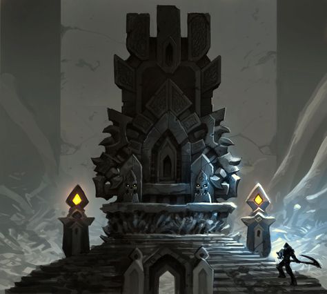 Bone Altar Early Concept - Characters & Art - Darksiders II Darksiders 2, Fantasy Things, Altar Art, Props Concept, Astral Plane, Landscape Concept, Fantasy Places, Animation Background, Environment Design