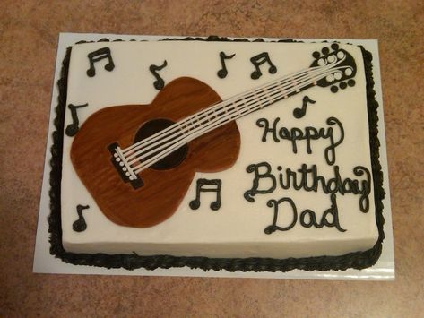 Guitar Sheet Cake, Guitar Cake Ideas Birthday, Guitar Cakes For Men, Guitar Theme Cake, Hawaiian Party Cake, Wasc Cake, Wasc Cake Recipe, Guitar Cakes, Mama Cake