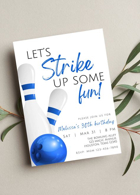 Cosmic Bowling Party, 18th Birthday Bowling Party, Bowling Party Invitations Printable Free, Free Bowling Party Invitations, Bowling Invites Birthday, Kids Bowling, Bowling Invitations, Bowling Birthday Invitations, Bowling Birthday Party