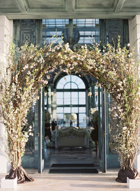 Branch Arch Wedding, Church Entrance, Wedding Chuppah, Wedding Branches, Church Wedding Ceremony, Wedding Arch Rustic, White Branches, Party Entrance, Wedding Motifs