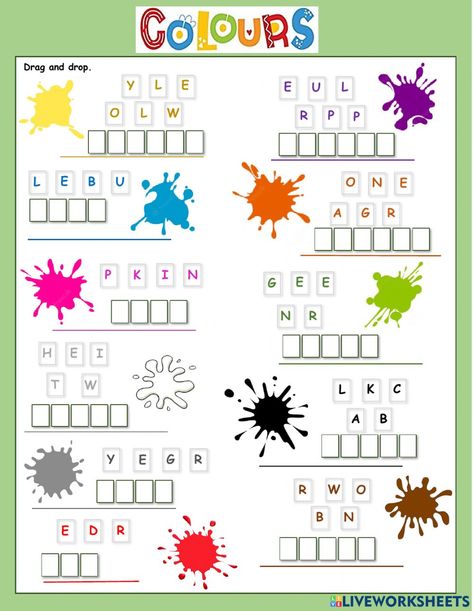 English Coloring Worksheets, Colour Worksheet For Grade 1, English Learning Materials, Color Words Worksheet, Colours For Kids Worksheet, Colors Worksheets For Kids Kindergarten, Colours Activities For Kids, Colours Worksheet For Kids, Colour Activity For Kids