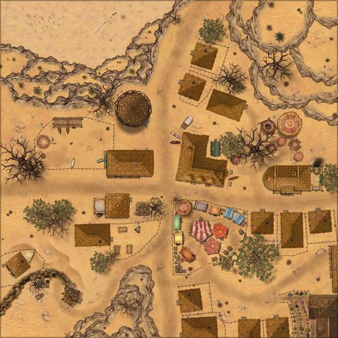 Western Town Dnd Map, Wild West Dnd Map, Desert Town Map, Fallout Map, Wild West Town, Desert Map, West Map, Cowboy Town, Farm Town