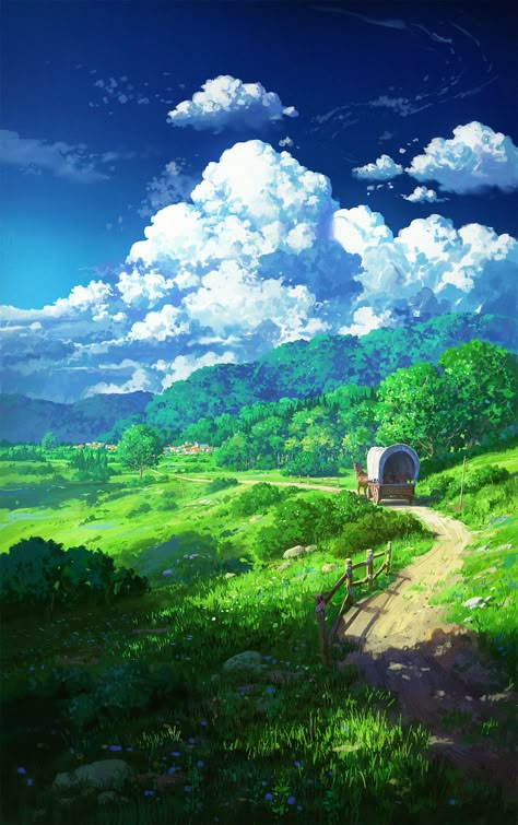 Anime Landscape, Anime Places, Best Nature Wallpapers, Scenic Wallpaper, Heaven Art, Dreamy Artwork, Scenery Background, Art Gallery Wallpaper, Fantasy Places