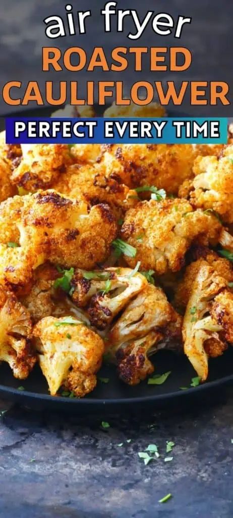 Roasted Cauliflower Air Fryer, Air Fried Cauliflower, Air Fryer Cauliflower, Cauliflower Side Dish, Vegetable Side Dishes Healthy, Roasted Cauliflower Recipes, Vegetable Side Dish, Air Fried Food, Healthy Vegetable