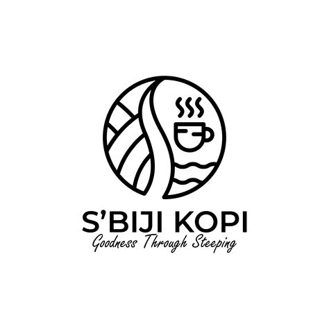 This is a logo that I made for my client but was rejected because my client wanted his old logo to be traced back, I gave this logo the name S'BIJI COFFEE. If you are interested in using this logo you can contact me, while sharing a story about coffee Thanks How To Make Logo Design, Japanese Cafe Logo, Logo Kopi Coffee Shop, Coffee Icon Logo, Minimalist Coffee Logo, Logo Kemasan, Coffee Logo Design Ideas, Logo Coffee Design, Logo Design Cafe