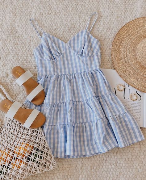 Lulus.com on Instagram: ��“🦋 #lovelulus 🦋 shop link in bio!” Lulus Outfits, Light Blue Gingham, Outfit Layout, Picnic Party, Blue Gingham, Cute Summer Outfits, Girls Fashion Clothes, Teen Fashion Outfits, Looks Vintage