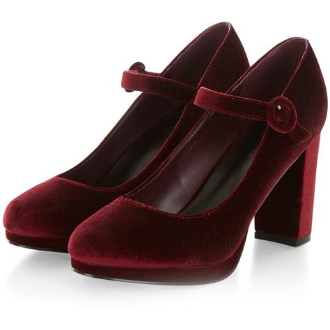 Red Velvet Strap Front Block Heel Court Shoes ($41) ❤ liked on Polyvore featuring shoes, pumps, red shoes, strap pumps, red velvet pumps, colorblock pumps and strappy pumps Red Velvet Shoes, Red Velvet Heels, Princess Heels, Red Shoes Heels, Velvet High Heels, Victorian Shoes, Heels Aesthetic, Strappy Pumps, Velvet Pumps