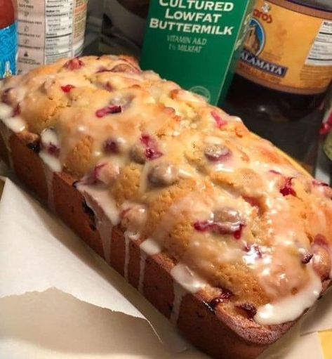 Orange Cranberry Bread, Orange Bread Recipe, Cranberry Bread Recipes, Yogurt Bread, Orange Bread, Orange Icing, Cranberry Orange Bread, Easy Frosting, Bread Puddings