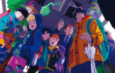 All official art of mob psycho 100 is so colourful and unique. Love this one in particular. ❤ Mob Physco 100, Saitama, Art Anime, An Anime, Jojo's Bizarre Adventure, Demon Slayer, Art Inspo, Favorite Character, Manga Anime