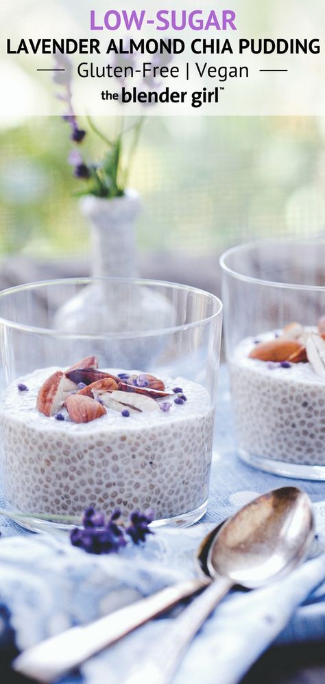 Almond Chia Pudding, Chia Pudding Vegan, Chia Parfait, Vanilla Chia Pudding, Paleo Cake, Alkaline Vegan, Chia Seed Recipes Pudding, Chia Recipe, Lavender Recipes