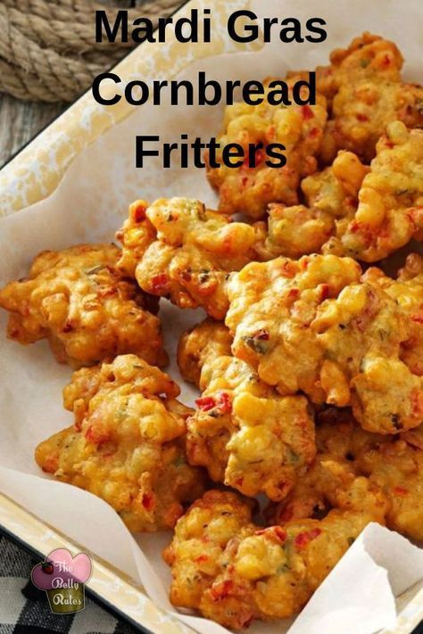 Cornbread Fritters, New Orleans Recipes, Mardi Gras Food, Cajun Dishes, Cajun Creole Recipes, Corn Pudding, Buddy Guy, Cajun Cooking, Louisiana Recipes