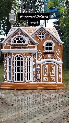 (1)gingerbread dollhouse｜TikTok Search Diy Gingerbread Dollhouse, Gingerbread Dollhouse Makeover, Dollhouse To Gingerbread House, Faux Gingerbread House Diy, Dollhouse Gingerbread House, Gingerbread Dollhouse, Halloween Bricolage, Cardboard Gingerbread, Faux Gingerbread