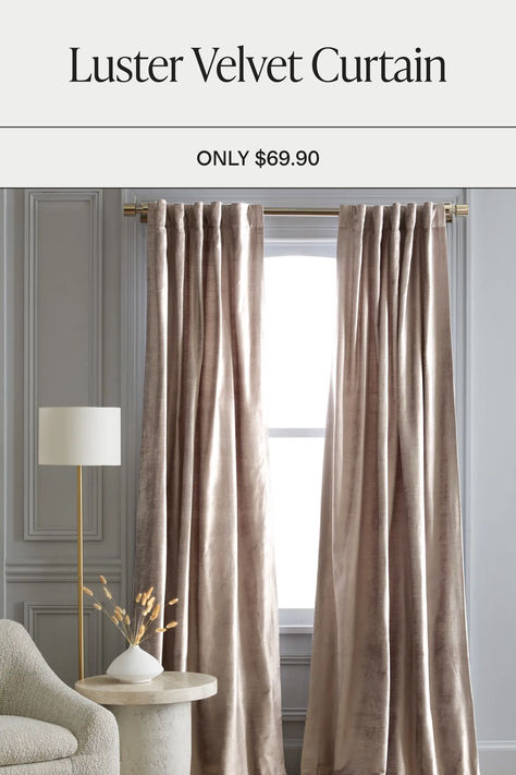 Velvet Curtains Target, Curtains For French Doors Living Room Velvet, Restoration Hardware Curtain, Velvet Curtains Living Room, Velvet Curtains Bedroom, Goose Down Pillows, Velvet Drapes, Linen Sheet Sets, Beautiful Curtains