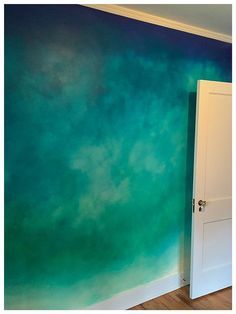 Focus Wall Paint Ideas, Abstract Painted Wall Mural, Geometric Green Wall, Resend Point, Multicolor Wall Paint Ideas, Sponge Painted Walls, Stenciled Walls Ideas, Hand Painted Wall Pattern, Sponge Painting Walls