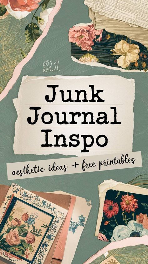 Looking for junk journal inspo aesthetic ideas? Discover 21 creative junk journal prompts to spark your creativity! This post includes free vintage junk journal printables, perfect for layering, collaging, or crafting beautiful junk journal pages. Get inspired with these unique ideas and start designing today! Junk Journal Prompts, Journal Inspo Aesthetic, Junk Journal Inspiration, Junk Journal Printables, Free Daily Planner, Journal Elements, Party Layout, Free Vintage Printables, Junk Journal Pages