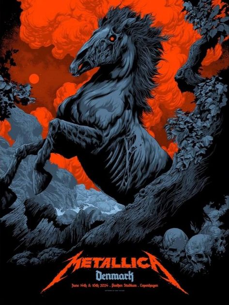 Metallica Fade To Black, Metallica Merch, Metallica Poster, Ken Taylor, Mondo Posters, Band Covers, Metallica Logo, Stadium Poster, Metallica Art