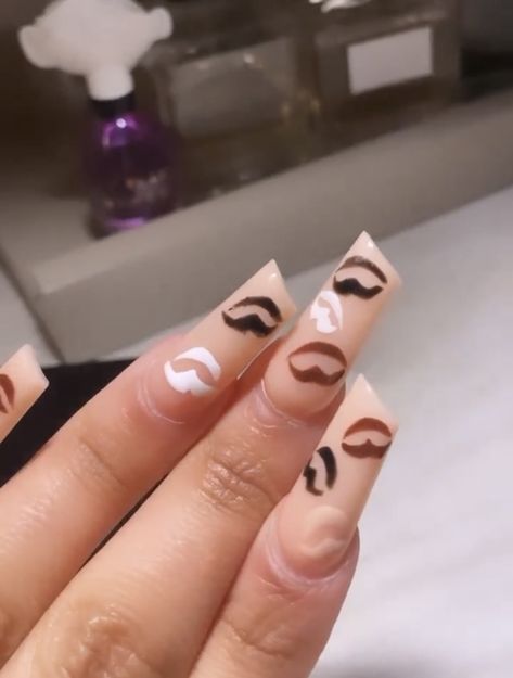 Lipstick Shaped Nails Acrylic Designs, Lipstick Shape Nails Acrylic, Lipstick Nails Shape Design, Lipstick Shaped Nails Acrylic, Lips Nails Designs, Nails Lipstick Shape, Lipstick Nail Shape, Lipstick Shaped Nails, Lipstick Shape Nails