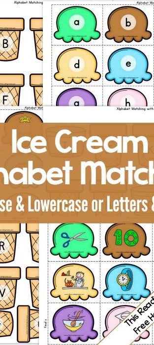 Ice Cream Alphabet, Letter Matching Preschool, Alphabet Letter Matching, Letter Recognition Games, Letter Matching Activities, Free Educational Printables, Learning Alphabet, Alphabet Activity, Matching Activities