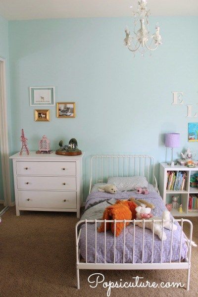 Girls childs bedroom painted Sherwin Williams Meander Blue Sw Meander Blue, Sherwin Williams Meander Blue, Aviary Blue Sherwin Williams, Meander Blue Sherwin Williams, Sherwin Williams Blue Horizon, Sherwin Williams Open Air, Blue Sherwin Williams, Girls Room Makeover, Blue Playroom