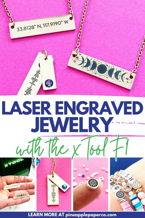 Xtool F1, Laser Engraved Metal, Plain Jewelry, Laser Engraved Leather, Laser Engraved Ideas, Laser Cut Jewelry, Tie Dye Diy, Laser Engraving Machine, Engraved Wedding