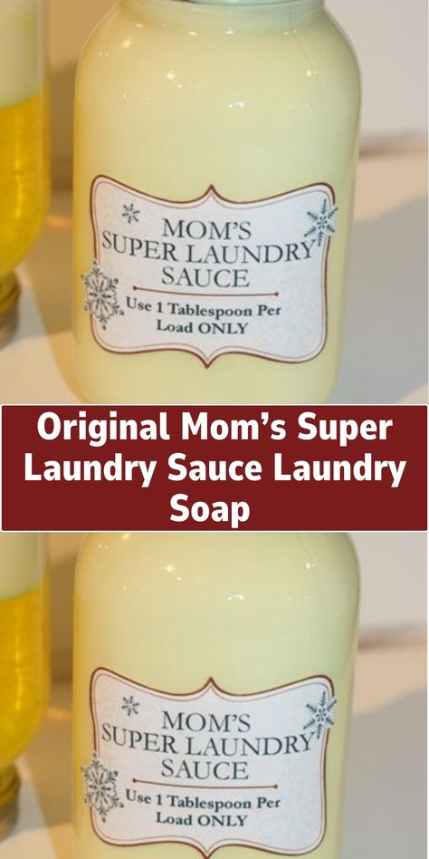 Keep your laundry fresh and clean with this homemade laundry soap recipe. "Mom's Super Laundry Sauce" is a DIY detergent that has gained popularity for its effectiveness in tackling tough stains and odors. Save money and enjoy clean clothes with this homemade alternative. Homemade Laundry Soap Liquid, Laundry Sauce, Homemade Laundry Detergent Liquid, Laundry Soap Recipe, Clean Laundry Detergent, Homemade Laundry Soap, Diy Detergent, Homemade Laundry Detergent Recipes, Diy Laundry Soap