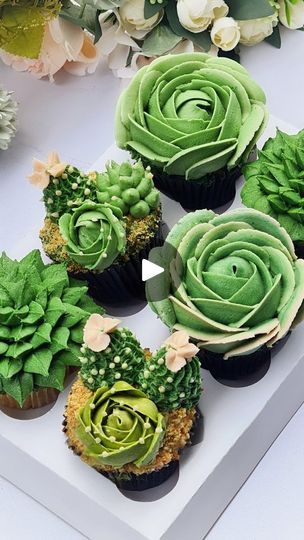 24K views · 1.5K reactions | Link in bio to see a compilation of 4 super easy and super cute succulents 🌵 

#flowers#bloggers#tutorial#succulents#buttercream | Piya | Cassette · My Way Easy Cupcakes Decoration, Succulent Cupcakes, Cupcake Tutorial, Easy Cupcakes, Cake Frosting, No Bake Treats, Super Easy, Cupcakes Decoration, Cupcake Recipes