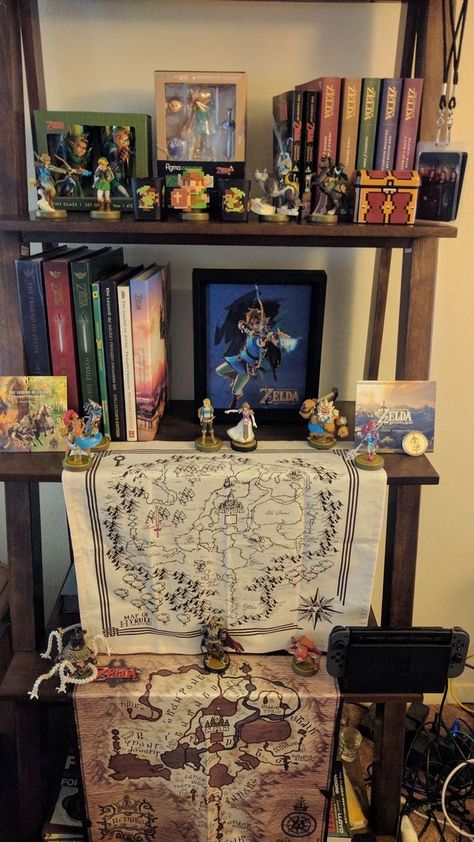 Legend Of Zelda Room, Zelda Bedroom, Zelda Room, Retro Room, Majoras Mask, Zelda Art, Room Setup, Room Aesthetic, Legend Of Zelda