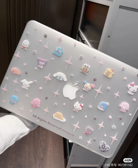 Ipad Decorations Sticker, Kawaii Macbook, Apple Notes App, Preppy Kawaii, Macbook Computer, Macbook Aesthetic, Hello Kitty Stickers, Computer Apple, Rose Iphone Case