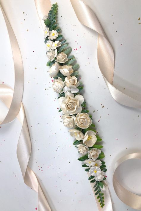 This gorgeous handmade ivory flower belt with double face satin ribbon is made from mulberry paper flowers with artificial leaves . The belt is durable and can be a keepsake for many years to come. This sash is more beautiful than the pictures. It is a special touch to your bohemian look!
The length of the floral part of the belt is 11 inches (28cm)
Length: about 79 inches (200 cm)
Width: 0.9 inches (2.2 cm)
Ideal for wedding dress, flower girl, bridesmaids gown or maternity photo shoots. Bride Belt, Plain Wedding Dress, Floral Sash, Floral Belt, Flower Belt, Wedding Dress Sash, Wedding Dress Belt, Ivory Flower, Wedding Sash Belt