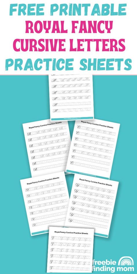 These are capital and lowercase free royal fancy cursive letters practice sheets. Cursive Practice Sheets, Learn Cursive, Cursive Letters Fancy, Teaching Cursive Writing, Learn To Write Cursive, Letter Practice Sheets, Free Cursive Fonts, Cursive Writing Practice Sheets, Cursive Worksheets