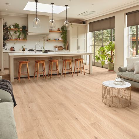 LooseLay | Wheat Oak LLP355 Wooden Floor Living Room Ideas, Kitchen With Wooden Floor, Karndean Vinyl Plank Flooring, Wooden Floor Kitchen, Bgc Condo, Modern Oak Kitchen, Timber Floor, Timber Floors, Wood Floor Kitchen