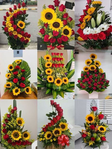 Sunflowers And Roses Arrangements, Front Porch Fence, Fence Makeover, Porch Fence, Rustic Flower Arrangements, Fresh Flower Arrangement, Tropical Floral Arrangements, Tropical Flower Arrangements, Altar Design