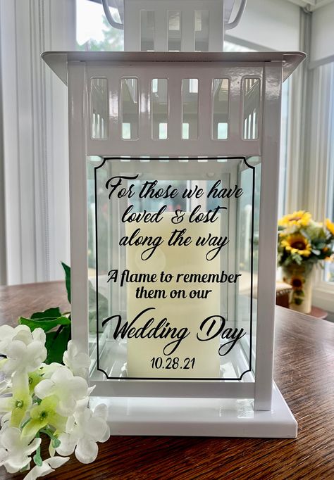 Memorial Table Wedding, Memorial Table, Memory Table Wedding, Memorial Lanterns, Memorial Ideas, Memory Table, Cricut Wedding, Wedding Lanterns, Table Wedding