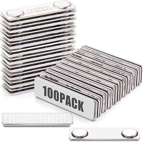 Amazon.com : 100 Sets Magnetic Name Tags Name Tag Magnet Adhesive Badge Magnets Metal Pin Magnet Back Silver Nametag Fasteners with Neodymium Magnets for School Hotel Trade Shows Office Jackets Shirts : Office Products Magnetic Name Tags, Plastic Party Plates, Tag Holder, Metallic Luster, Rare Earth Magnets, Name Badges, Hanging Posters, Neodymium Magnets, Metal Pins