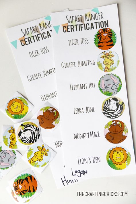 Safari Party Game Printables…Safari Ranger Certification Safari Obstacle Course, Safari Themed Party Games, Safari Theme Birthday Games, Safari Themed Games Activities, Safari Party Activities, Safari Birthday Games Party Activities, Animal Party Games, Safari Jungle, Jungle Thema