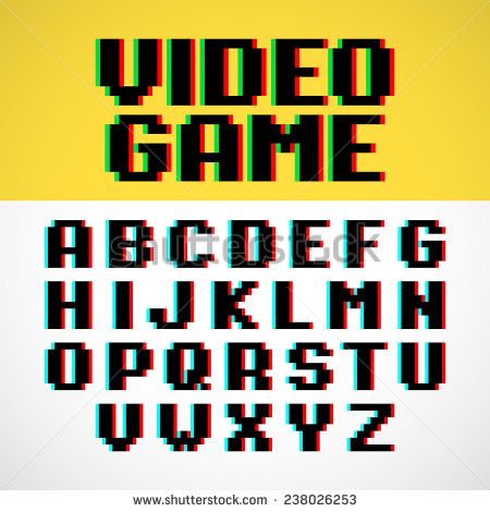 Pixel Stock Photos, Images, & Pictures | Shutterstock Video Game Font, Letras Cool, Game Font, Pixel Font, Typography Alphabet, New Retro Wave, Lettering Styles, Lettering Tutorial, Retro Font