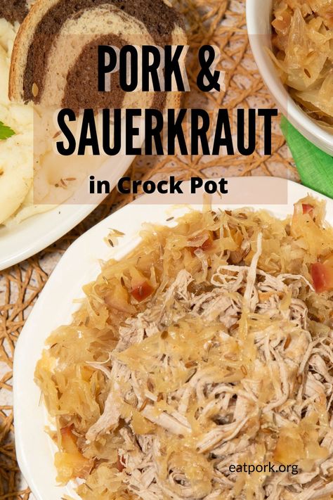 Dive into a world of culinary delight with Pork & Sauerkraut in the Crock Pot! This irresistible dish combines tender pork, tangy sauerkraut, and a symphony of savory spices, slow-cooked to perfection. Get ready to embark on a flavor-filled journey in your own kitchen! https://www.eatpork.org/pork-sauerkraut-crock-pot/ Pork And Sauerkraut Crockpot, Pork Loin And Sauerkraut, Sauerkraut And Apples, Pork Loin Marinade, Sauerkraut Crock, Pork Sauerkraut, Tender Pork Loin, Pork Chops And Sauerkraut, Pork And Sauerkraut