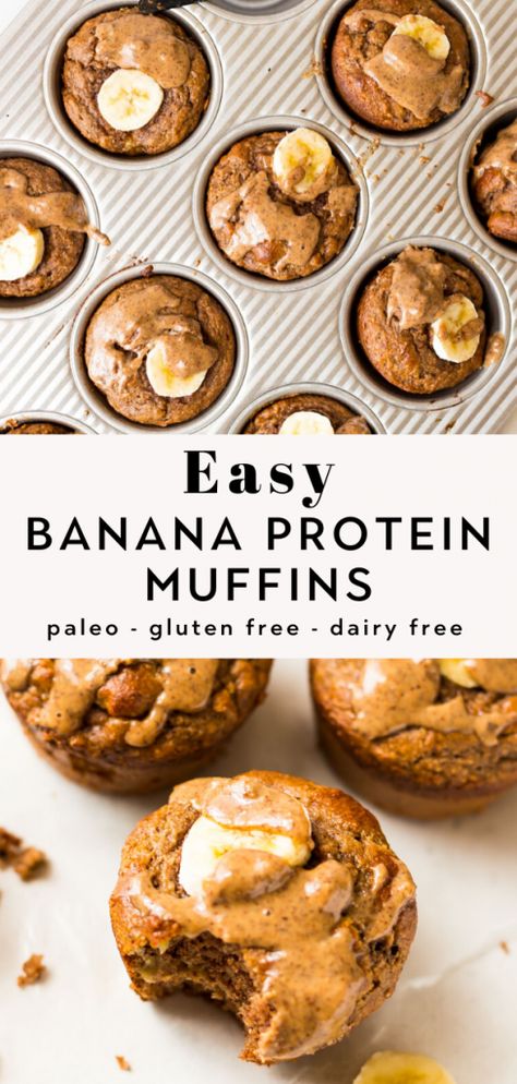 Gluten Free Dairy Free Recipes Meal Prep, Protein To Go Breakfast, Macro Muffin Recipe, Gf Df Protein Snacks, Low Carb Banana Protein Muffins, Protein Muffins With Bananas, Healthy Gluten Free Banana Recipes, Healthy Breakfast With Protein Powder, Gf Df Protein Breakfast