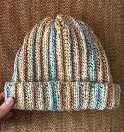 Easy Ribbed Crochet Beanie Hat | Free Pattern Crochet Adult Hat Pattern Free, Waffle Knit Beanie Pattern, Chevron Beanie Crochet Pattern, Black Beanie Crochet Free Pattern, Linen Stitch Crochet Hat Pattern, Rectangle Crochet Hat Pattern, Adult Ribbed Crochet Hat, Easy Ribbed Crochet Hat, Hdc Crochet Hat Pattern Free