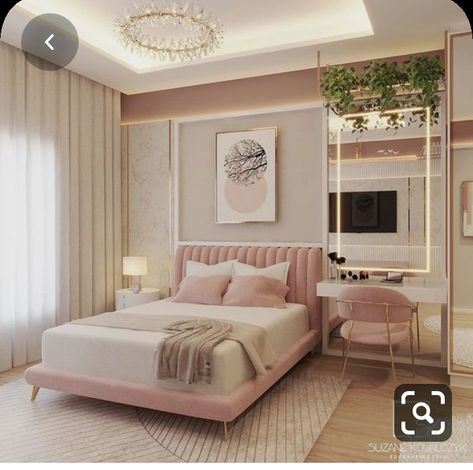 Well furnished simple home.selfcone . Pink Bedroom Design, Luxury Bedroom Master, Luxury Homes Interior, Room Makeover Bedroom, Small Room Bedroom, Design Living Room, Wallpaper Bedroom, Room Inspiration Bedroom, Aesthetic Bedroom