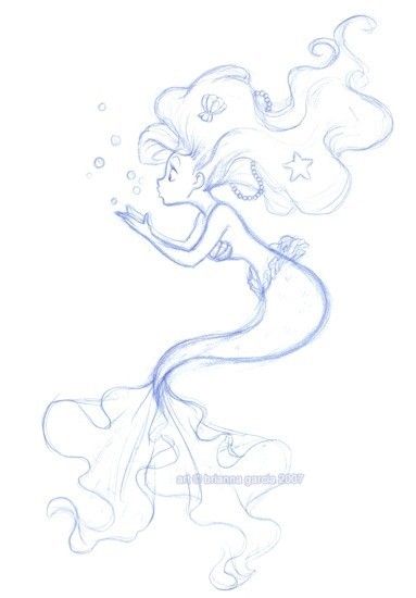 Easy Mermaid Drawing, Mermaid Tail Drawing, Sketch Disney, Disney Mermaid, Mermaid Sketch, Watercolor Mermaid, Mermaid Drawings, Mermaid Painting, Disney Tattoo