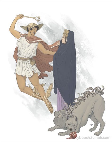 Demeter Hades, Hades Cerberus, Hellenic Pagan, Hermes Greek God, Hermes Mythology, Ancient Greek Costumes, Hellenic Polytheism, Historical Drawings, Greek Mythology Humor