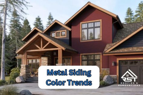 17 Metal Siding Color Trends: Stylish Exterior Choices Of 2024 Metal Siding House Colors, Siding House Colors, Metal Siding House, Metal Siding Colors, Roof Renovation, Coastal Blues, Cottage Plans, Siding Colors, Metal Siding