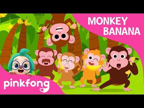 Monkey Banana-Baby Monkey | Animal Songs | PINKFONG Songs for Children - YouTube Monkey Activities, Kids Rhymes Songs, Baby Shark Music, Banana Song, Animal Songs, Shower Photos, Nursery Rhymes Preschool, Monkey Banana, Monkey Animal