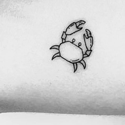 Fineline Crab Tattoo, Cartoon Crab Tattoo, Crab Outline Tattoo, Ad Meliora Tattoo, Simple Crab Tattoo, Tiny Crab Tattoo, Small Crab Tattoo, Crab Tattoo For Women, Crab Tattoo Design