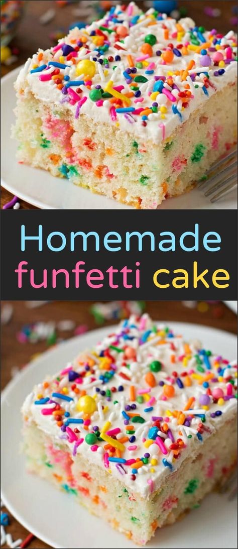 Homemade Funfetti Cake, Milk Cakes, Sprinkles Party, Pop Star Party, Oh Sweet Basil, Star Cake, White Cakes, New Year's Cake, Funfetti Cake